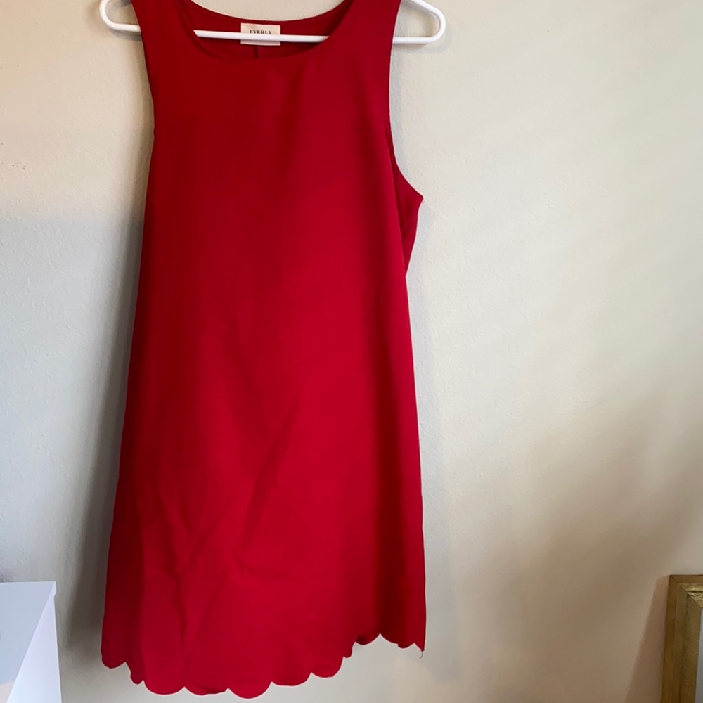 Red scalloped dress